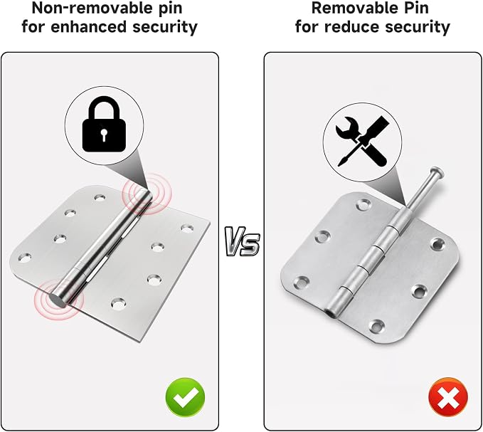 Ball Bearing Door Hinges, 4 Inch Stainless Steel Brushed Nickel, Non-Removable - Image 5