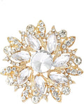Rhinestone Flower Brooch for Women Vintage Crystal Flower Brooch Pin Elegant Clothing Hat Bag Accessories Christmas Birthday Party Wedding Costume Jewelry