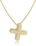 SKQIR Diamond Initial Letter Necklace for Women Bubble Gold Plated Puffy Balloon Alphabet Crystal Zircon Pendant Name Necklace Dainty Charms Trendy Jewelry Gift for Women
