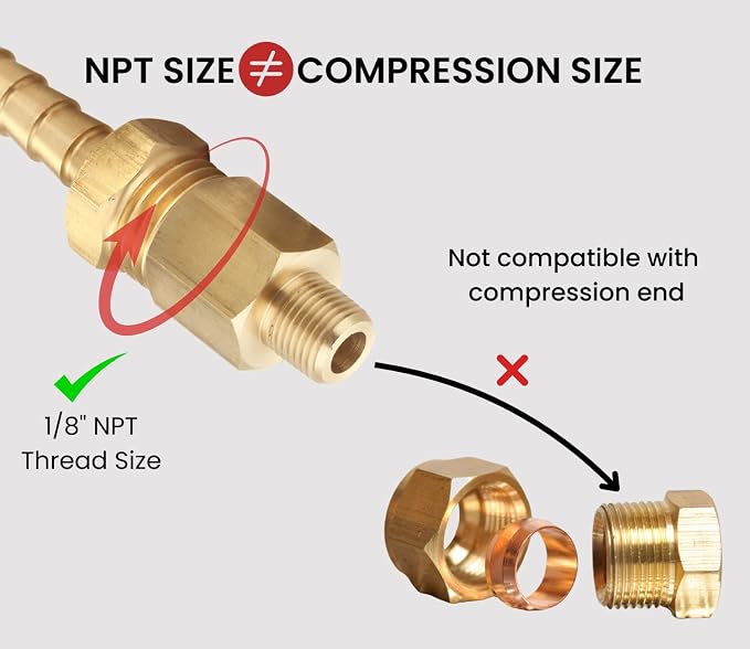 1/8" NPT Male to Female Pipe |, Brass Reducer Adapter 2PCS - Image 4