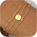 Valentines Day Gifts - A to Z Layered Initial Bracelets for Women - 18K Gold Plated on Stainless Steel Letter Charm Bracelet - Gold Jewelry Gifts for Birthday Christmas