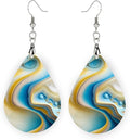 Teardrop Wood Earrings Light Weight Printed Image Dangle Jewelry, Fun and Funky Earrings