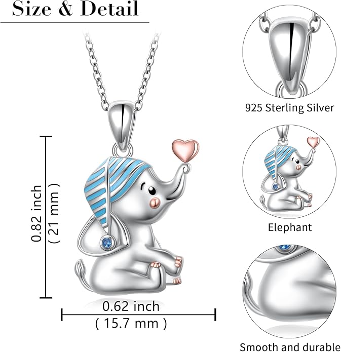 FLYOW 925 Sterling Silver Cute Animal Jewelry Hummingbird/Butterfly/Wolf/Corgi/Cat/Snake/Spider/Bat/Penguin/Bear/Opossum/Frog/Guinea Pig for Women Mother Friend Animal Lovers
