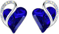 Leafael Infinity love Heart Birthstone Stud Earrings for Women, Valentine's Day Gifts for Mom, Wife, and Her, Silver Plated Birthday Jewelry