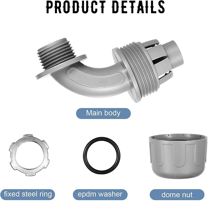 BBTO 48 Pieces 1/2 Inch Liquid Tight Connector Flexible Non Metallic Electrical - Image 3