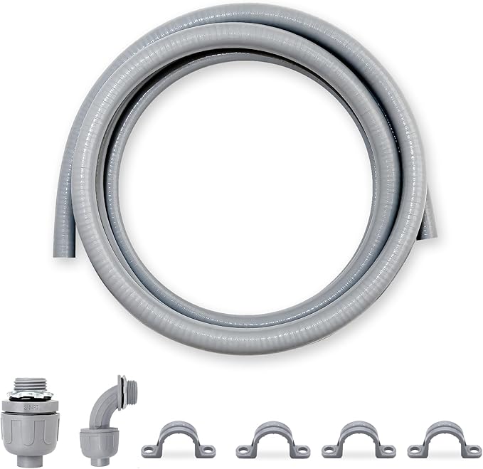 3/4 inch 4 Foot Liquid-Tight Conduit Kit, Flexible Non Metallic Electrical by Wocloer