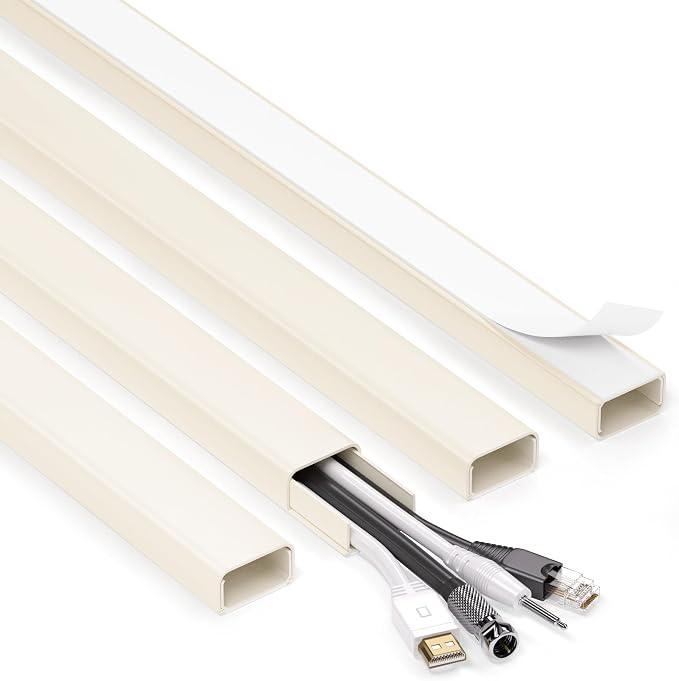 ZhiYo 66" Cord Covers for Wires on Wall, 1.2" W x 0.7" H | Fits 3-4 Cords by ZhiYo