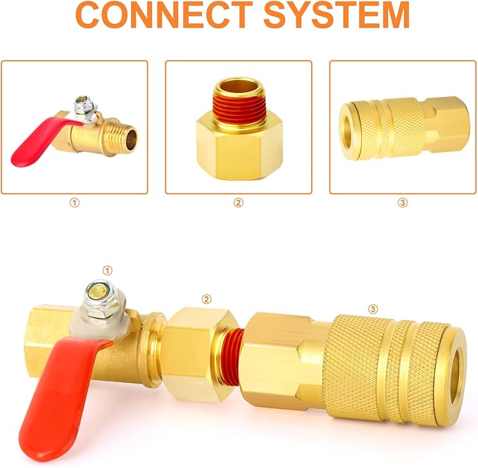 GASHER 5PCS Brass Pipe Fitting, 1/2" Female x 1/4" Male Pipe - Image 5