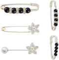 Fashion Pearl Brooch, Sweater Shawl Pearl Pin, Elegant and Fashionable, Enhance your Temperament, Suitable for a Variety of Occasions to Wear (Black)