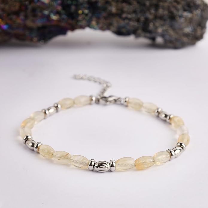 Natural Gem Stone Beaded Bracelets for Women Adjustable Stainless Steel Agate Lapis Tiger Eye Aventurine Rose Quartz