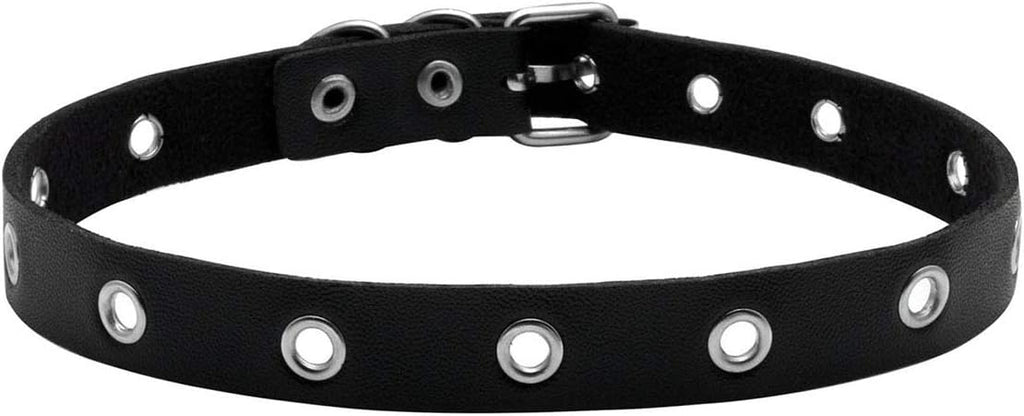 Eigso Vintage Punk Goth Studded Rivet Pu Leather Collar Choker Necklace with Spikes Adjustable