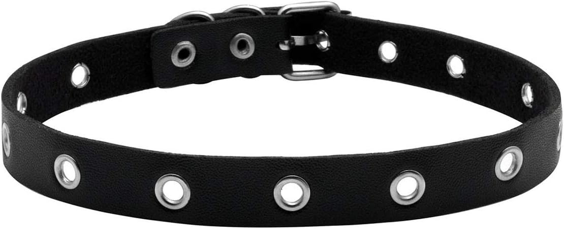 Eigso Vintage Punk Goth Studded Rivet Pu Leather Collar Choker Necklace with Spikes Adjustable
