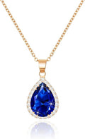 Linawe Crystal Chain Necklace for Women Trendy, Imitation Diamond Pendant, Statement Cubic Zirconia Boho Jewelry Set, 14K Gold/Rose Gold/Silver Birthstone Necklace