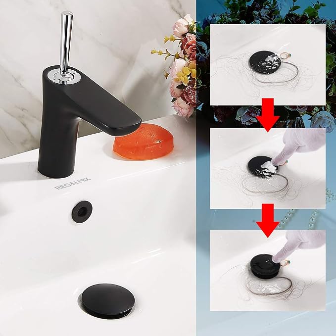 REGALMIX Vessel Sink Drain, Bathroom Faucet Vessel Sink Pop Up Drain Stopper - Image 3