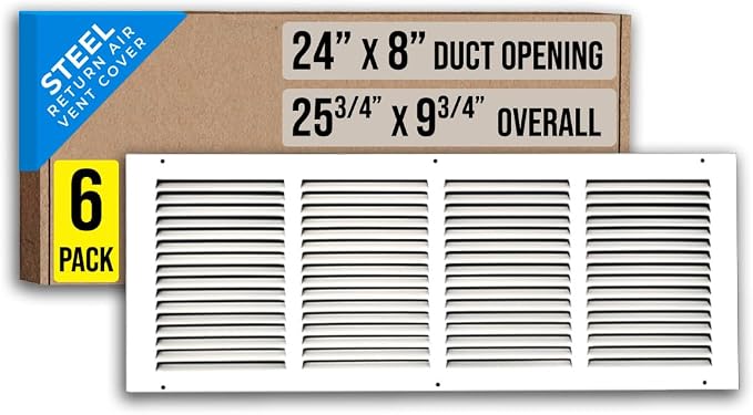 Fits 24x8 Duct Opening | Steel Return Air Grille by Handua | Vent Cover Grill by Handua