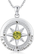 S925 Necklace Gift for Wife |Compass Jewelry |Women Anniversary |Sterling Silver |Girlfriend Birthday Gifts for Her Valentines |I'd be Lost without You |Jewel 18K Gold