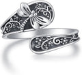 Adjustable Rings 925 Sterling Silver Jewelry Witch Hat Fox Dolphin Butterfly Dragonfly Spoon Ring Gifts for Women Men Lover Anniversary Birthday Graduation Christmas Valentine's Day Mother's Day