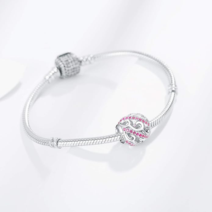 925 Sterling Silver Sunflower Charms Fit Pandora Charms Bracelet Forever In My Heart Fit Wife Mother's Day Christmas Birthday Gift