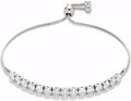 Amazon Essentials 14K Gold or Sterling Silver Plated Adjustable Cubic Zirconia Tennis Bracelet 9.5"