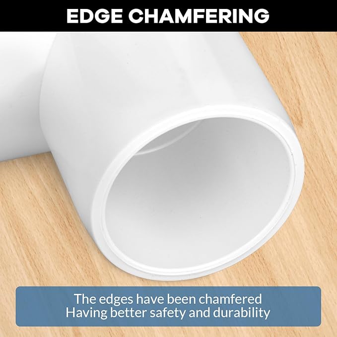 16-Packs 1 inch Tee PVC Fitting 3 Way Furniture Grade Pipe Elbow Connector - Image 5