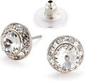 | Crystal Clear and Crystal AB Rhinestone Clip On or Pierced Earrings for Dance, Pageant, Prom, Performance, Wedding