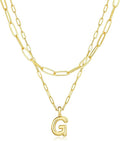 adoyi Valentines Day Gifts for Women Hers Dainty 14K Gold Plated Heart Initial Necklaces Layered Letter A-Z Pendant Necklace Stack Trendy Jewelry Birthday Valentines Day Gifts for Women Jewelry