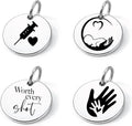 SM Design Pregnancy & New Baby Charm Set – Set of 4 Meaningful Stainless Steel Charms – Great for Crafting, Making Bracelets and Necklaces - Meaningful Keepsake Charms for Expecting & New Moms