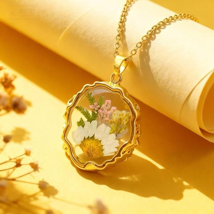 Birth Flower Necklace,1-12 Birth Month Flower Handmade Pendant Necklaces for Women Personalized Custom Floral Jewelry,Boho jewelry,Birthday Gift for Women Girls Best Friend