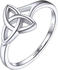 PROSILVER 925 Sterling Silver Claddagh Ring/Celtic Knot Ring for Women, Irish Wedding Band, Rose Gold Plated/Gold Plated, Size 4-12, Come with Box