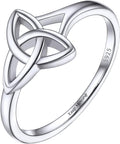 PROSILVER 925 Sterling Silver Claddagh Ring/Celtic Knot Ring for Women, Irish Wedding Band, Rose Gold Plated/Gold Plated, Size 4-12, Come with Box