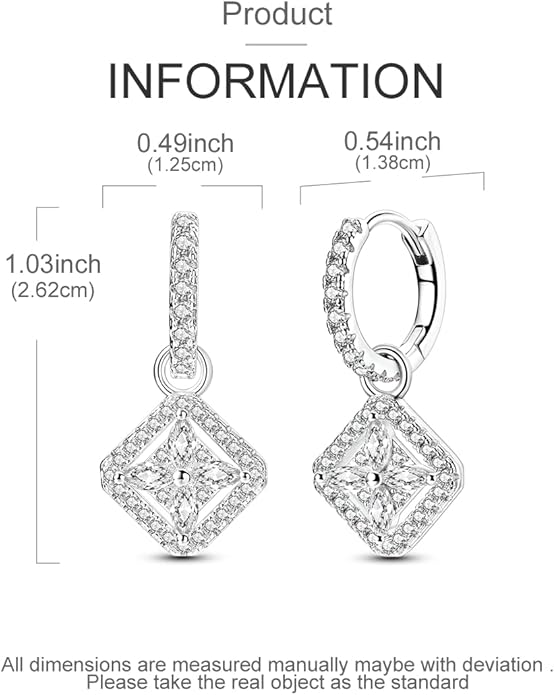 LAZA 925 Sterling Silver Hoop Earrings for Women, Hypoallergenic Huggie Butterfly Dangle Drop Earrings Colorful Flower Earrings Jewelry Gifts