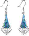 Abalone Shell Dangle Drop Earrings for Women 925 Sterling Silver Filigree Bohemian Earrings Jewelry Gift
