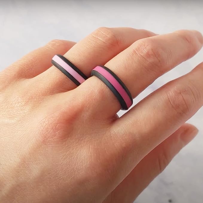 Knot Theory Striped Silicone Ring for Men and Women – Black, Grey, Red, Blue, Orange, Yellow, Purple