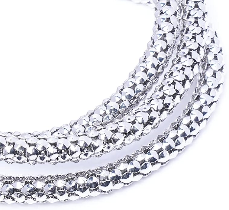 Crystal Charms Multilayer Bracelets - 3PCS Gold/Silver/Rose Gold Corn Chain Bracelet for Women, Tree of Life Heart Shaped Stretch Bracelet