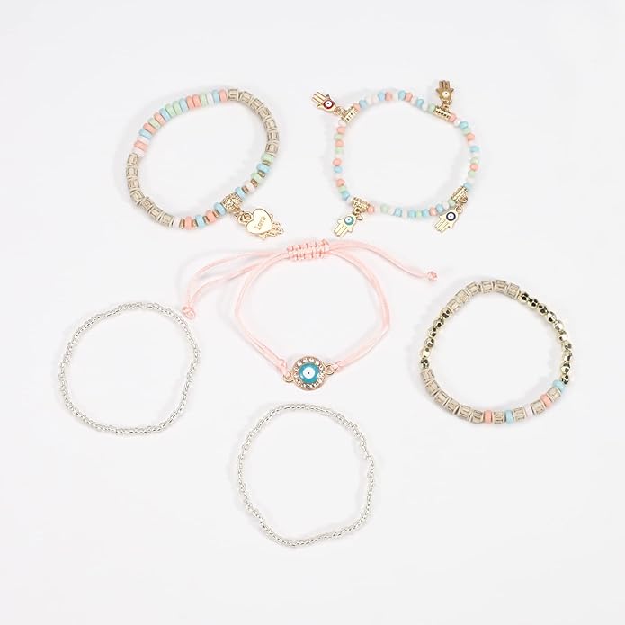 Bracelets Bohe Multilayer Chain Tassel Stackable Charm Stretch Statement Bracelet Set