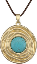 Boho Necklaces for Women Chunky Circle Necklace Layered Boho Circle Leather Choker Necklace Long Vintage Necklaces Bohemian Jewlery Gifts