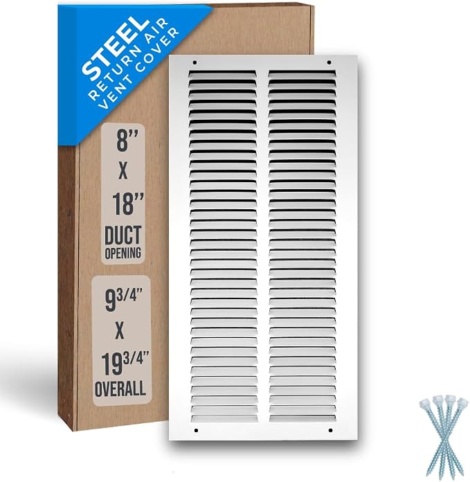 Fits 8x18 Duct Opening | Steel Return Air Grille by Handua | Vent Cover Grill by Handua