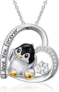 FLYOW 925 Sterling Silver Cute Animal Jewelry Hummingbird/Butterfly/Wolf/Corgi/Cat/Snake/Spider/Bat/Penguin/Bear/Opossum/Frog/Guinea Pig for Women Mother Friend Animal Lovers