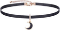 Yonhon Black Choker Necklace for Women,Gold/Siver Tone Choker Necklace with Elegant Pendantant