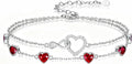 Prismata Infinity Birthstone Charm Link Bracelet 925 Sterling Silver Adjustable 12 Months Birthstone Infinity Bracelet Birthday Jewelry Gifts for Women Mom Her,with 7"+2" chain