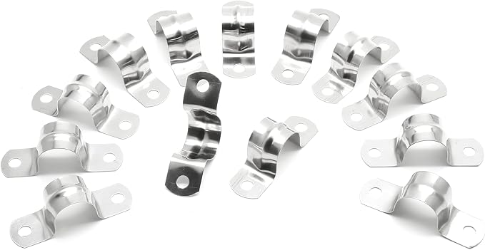 20Pcs 5/8 Inch Stainless Steel Conduit Clamps | Two Hole Strap, U Bracket Rigid - Image 6