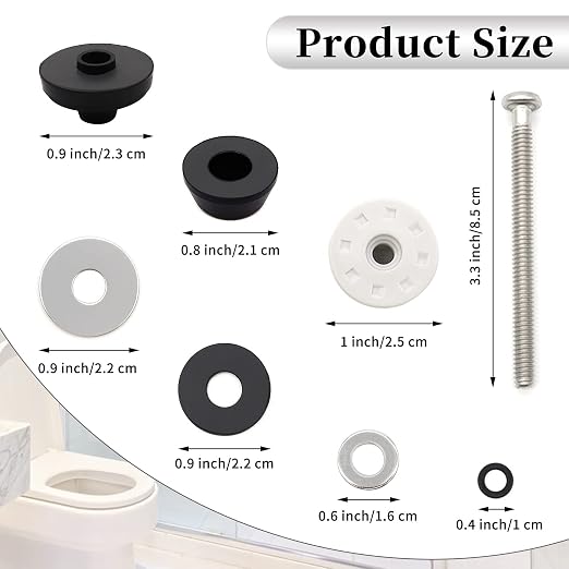 Universal Toilet Seat Hinge Bolts Kit, Heavy Duty Toilet Bolts, Waterproof - Image 3