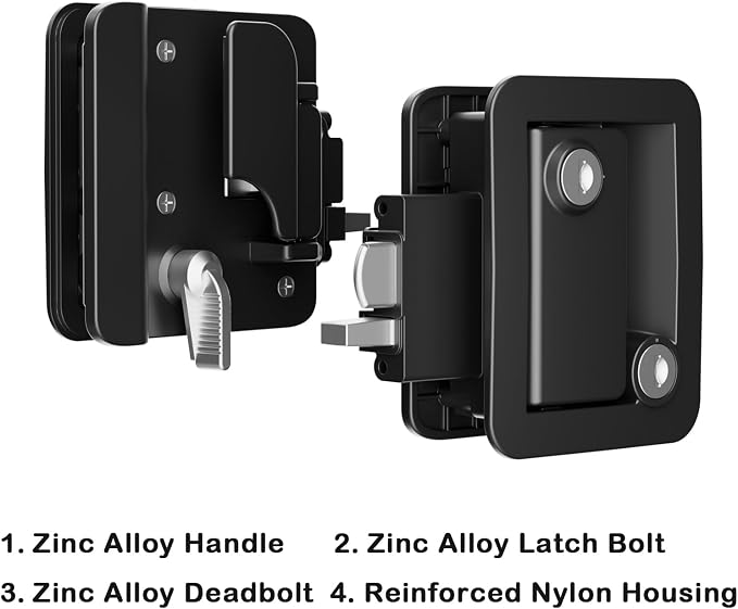 RV Door Lock Replacement, Camper Door Lock Fits 2.75" x 3.75" Cutout | RV Door - Image 3