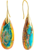 SELOVO Stone Fishhook Dangle Drop Earrings Statement Earrings for Women Stone