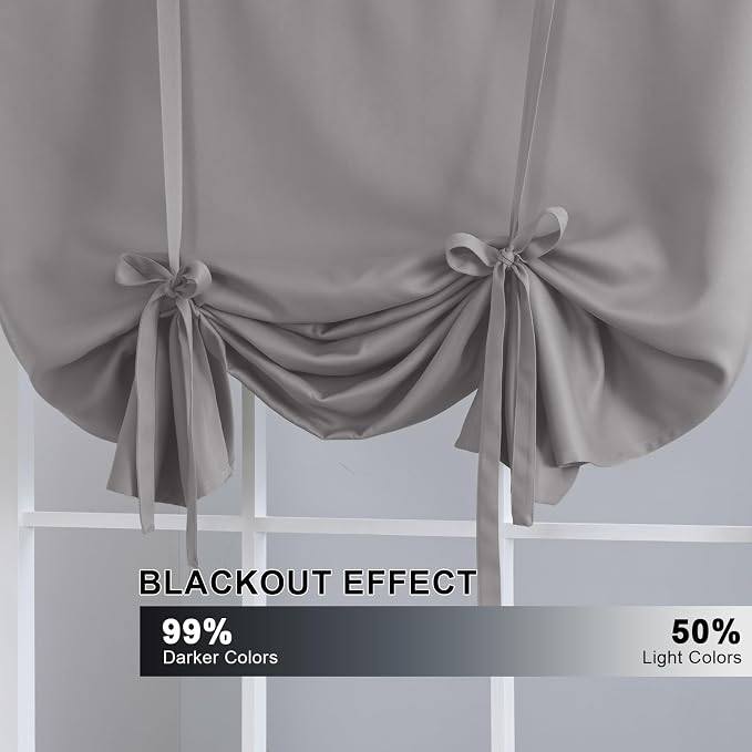 H.VERSAILTEX Blackout Tie Up Curtain Thermal Insulated Curtain Bathroom - Image 3