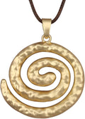 Women's Leather Long Necklace Bohemian Style Circle Retro Pendant Necklace Women's Jewelry