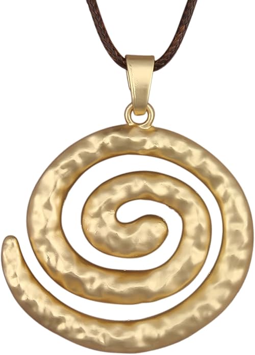 Women's Leather Long Necklace Bohemian Style Circle Retro Pendant Necklace Women's Jewelry