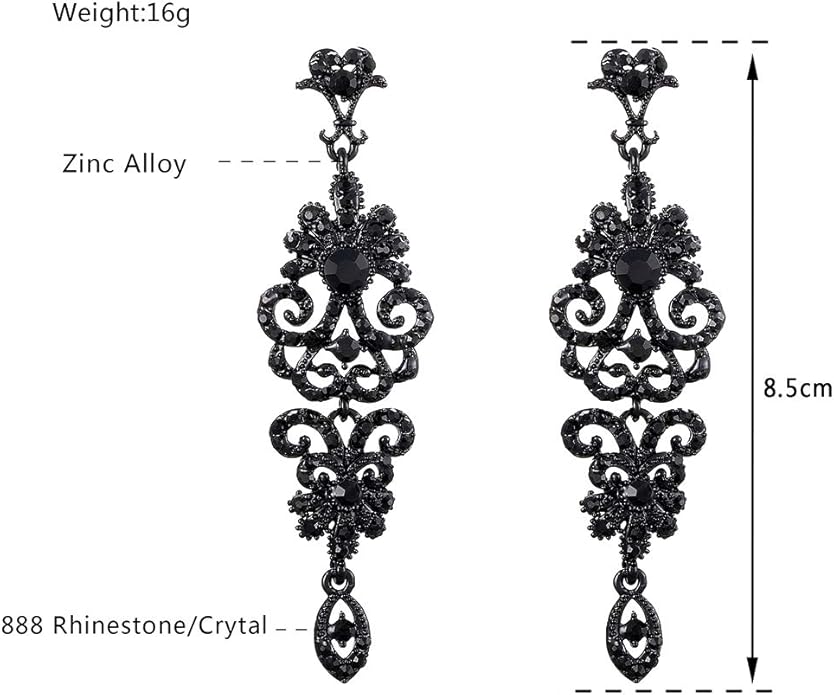 mecresh Gold/Silver Rhinestone Chandelier Wedding Bridal Dangle Earrings