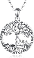 Vito 925 Sterling Silver Tree of Life Necklace for Women, Mother Tree Pendant for Mom Mother Necklace Mother's Day Jewelry Gift for Wife Grandma, 18/22 Inch Chain