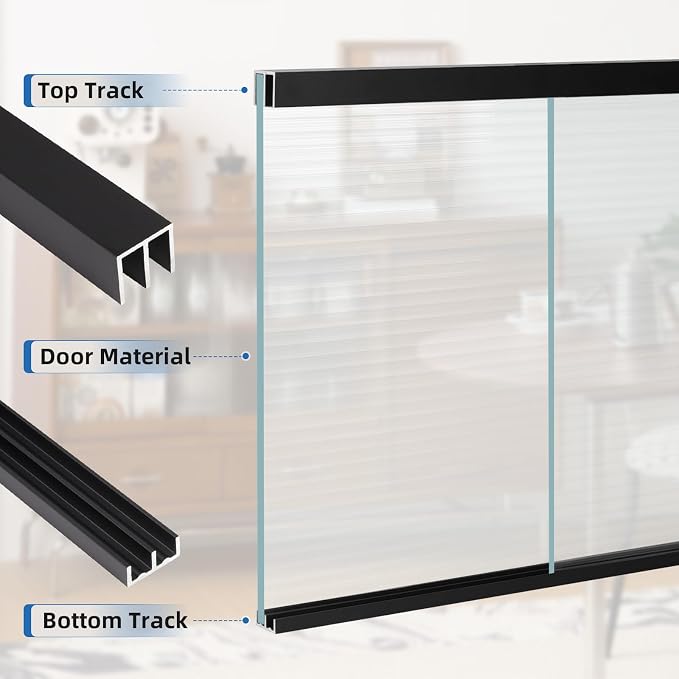 Raytano 2 Sets 48" Metal Sliding Door Track Set - Image 7
